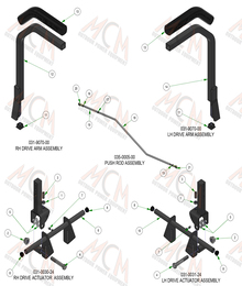 2024 BAD BOY RENEGADE GAS STEERING / DRIVE ARMS SUB-ASSEMBLIES