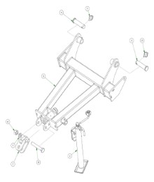 2025 Bad Boy Flex Wing Cutter 12' Tonque Hitch Assembly