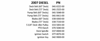 07DIEQR Bad Boy Mowers Part - 2007 DIESEL QUICK REFERENCE