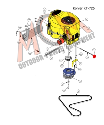 2016 MZ KOHLER KT-725 ENGINE or Bad Boy Parts number 16MZKOH725