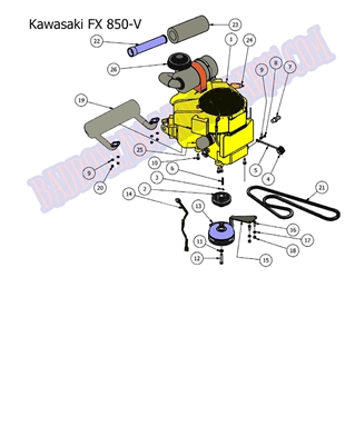 こう　ページ 2012 OUTLAW XP FX850V ENGINE (Kawasaki) or Bad Boy Parts number